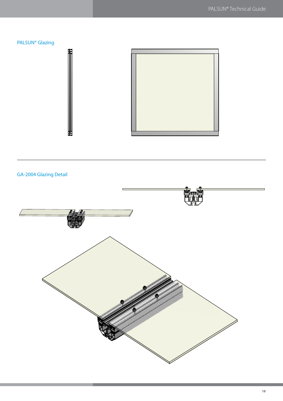 Glazing details, Palsun glazing, Palsun® technical guide | Palram PALSU User Manual | Page 19 / 42