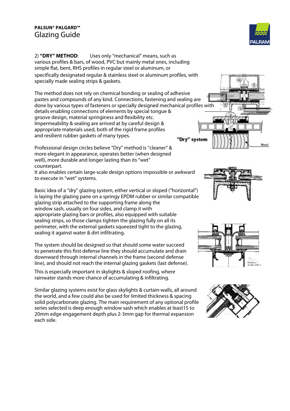 Glazing guide | Palram PALGAR User Manual | Page 16 / 37