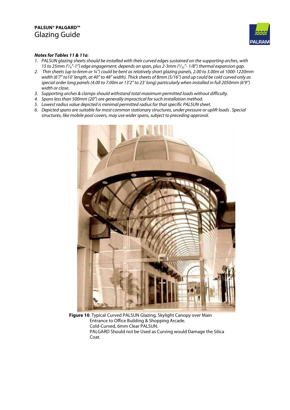 Glazing guide | Palram PALGAR User Manual | Page 22 / 37