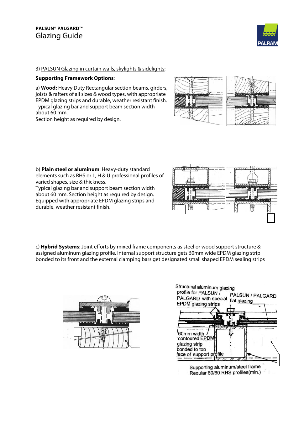 Glazing guide, Ba a | Palram PALGAR User Manual | Page 28 / 37