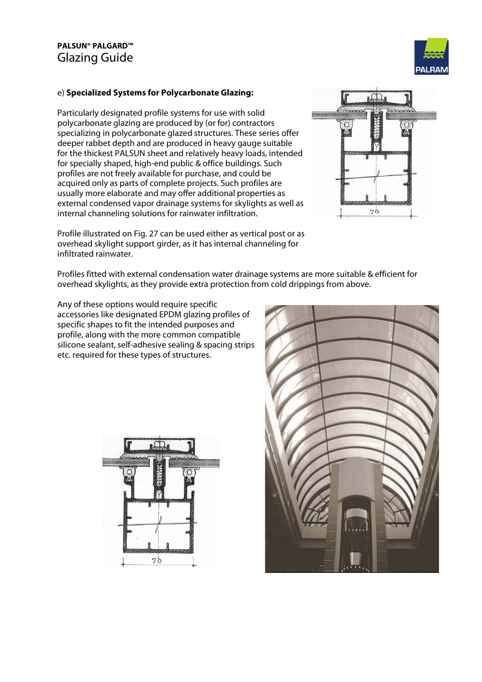 Glazing guide | Palram PALGAR User Manual | Page 30 / 37