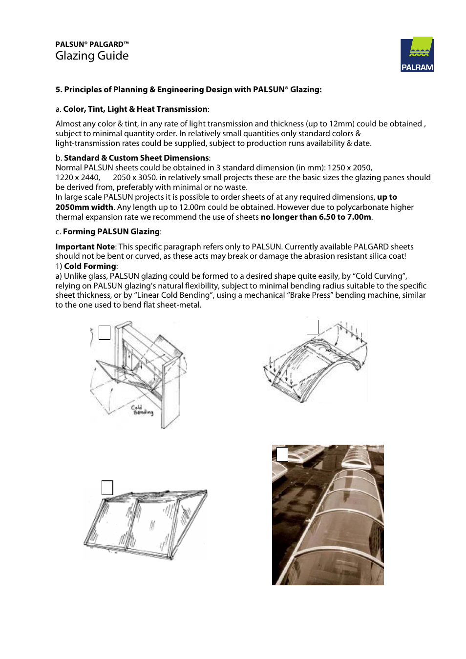 Glazing guide, Ab b | Palram PALGAR User Manual | Page 31 / 37