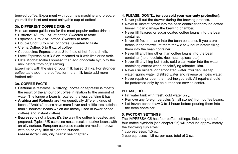 Capresso IMPRESSA C5 User Manual | Page 10 / 26