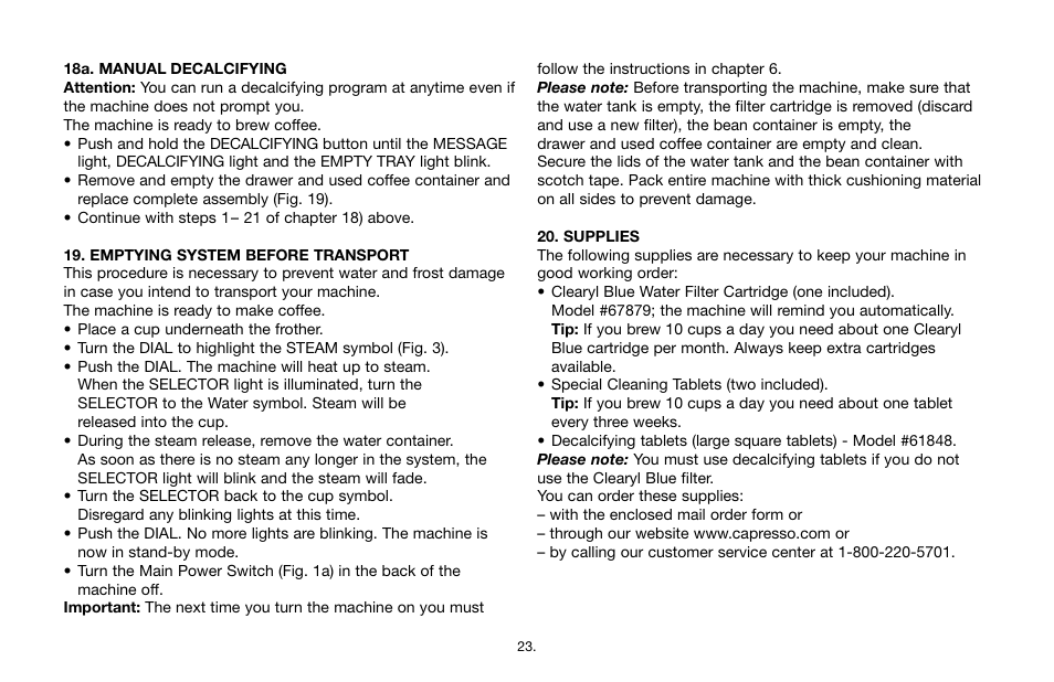 Capresso IMPRESSA C5 User Manual | Page 23 / 26