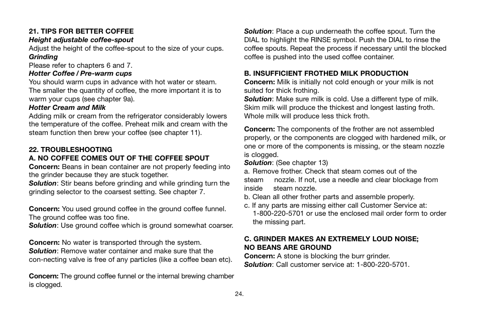 Capresso IMPRESSA C5 User Manual | Page 24 / 26