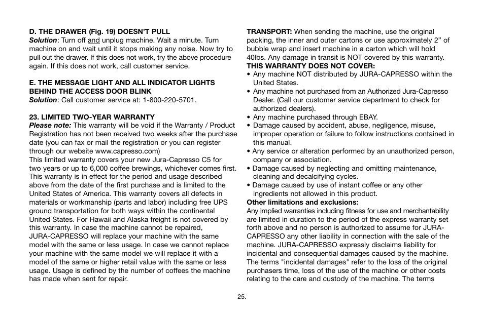 Capresso IMPRESSA C5 User Manual | Page 25 / 26