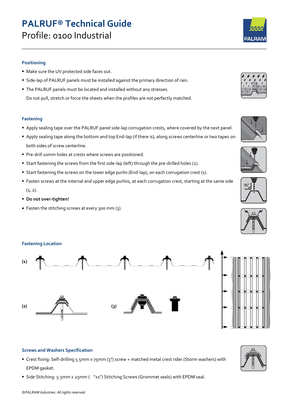 Palruf® technical guide profile: 0100 industrial | Palram PALRU User Manual | Page 2 / 3