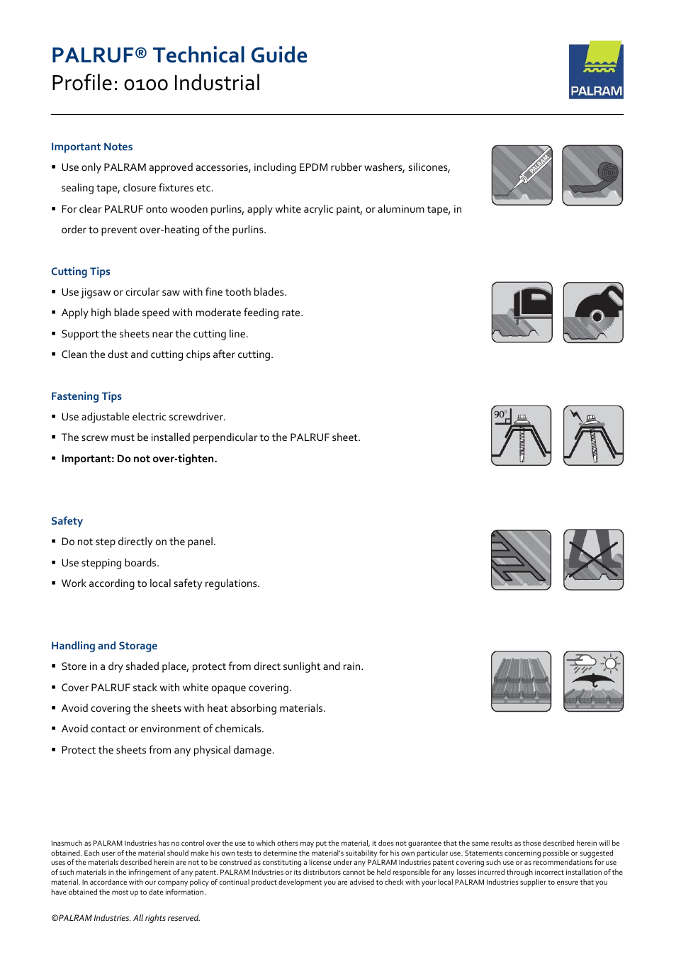Palruf® technical guide profile: 0100 industrial | Palram PALRU User Manual | Page 3 / 3