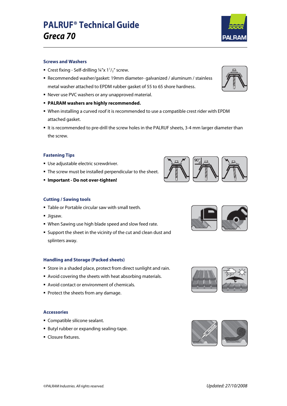 Palruf® technical guide greca 70 | Palram PALRU User Manual | Page 3 / 4