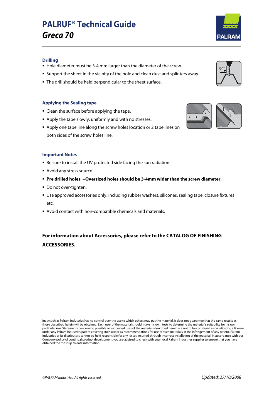 Palruf® technical guide greca 70 | Palram PALRU User Manual | Page 4 / 4