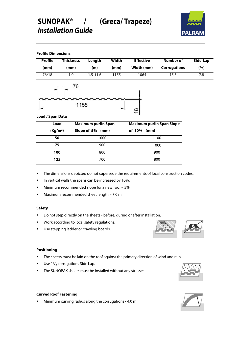 Palram SUNOPA User Manual | 4 pages