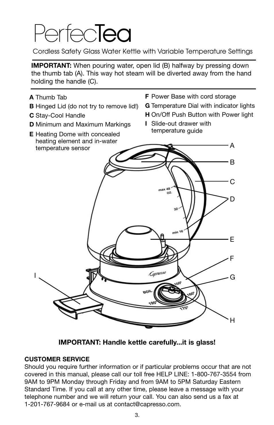 Perfectea | Capresso PerfecTea 260 User Manual | Page 3 / 6