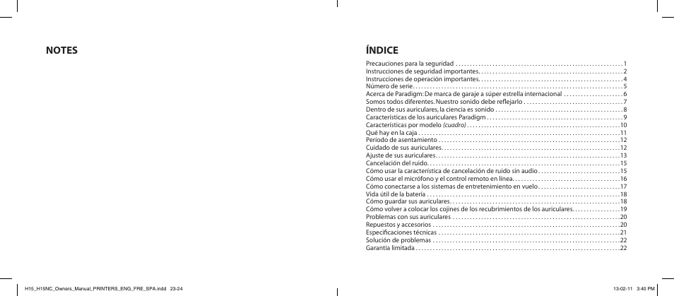 Índice | Paradigm H15NC User Manual | Page 26 / 40