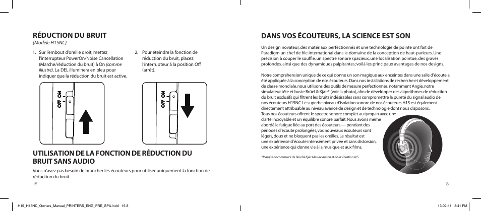 Dans vos écouteurs, la science est son, Réduction du bruit | Paradigm H15NC User Manual | Page 37 / 40