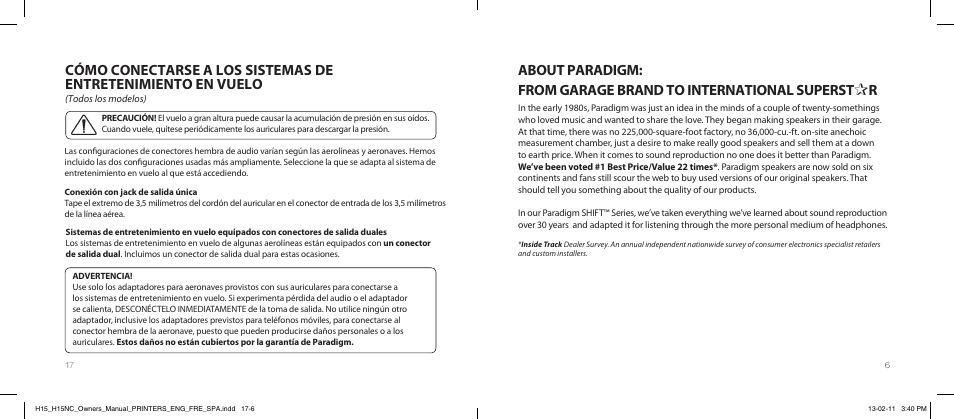 Paradigm H15NC User Manual | Page 9 / 40