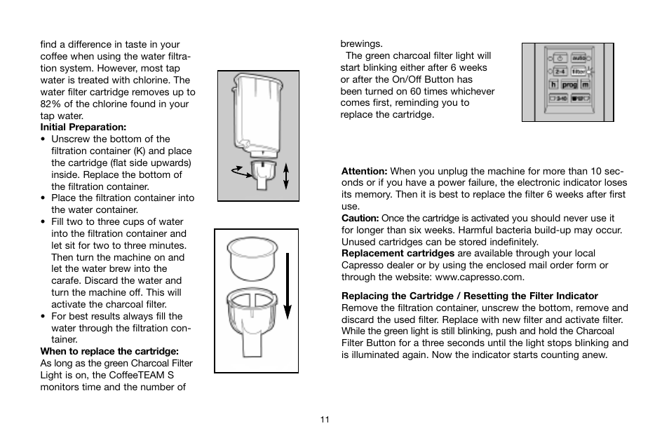 Capresso 454 User Manual | Page 11 / 23