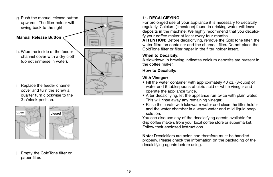 Capresso 454 User Manual | Page 19 / 23