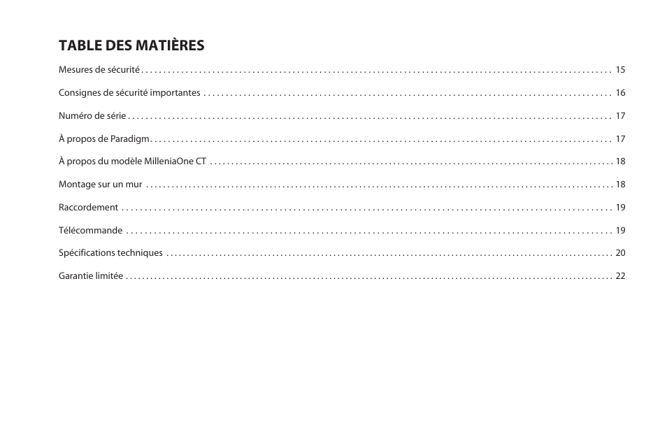 Paradigm MilleniaOne CT User Manual | Page 17 / 44