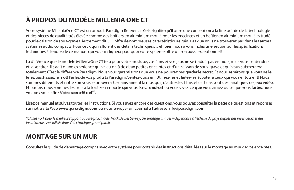 Paradigm MilleniaOne CT User Manual | Page 21 / 44
