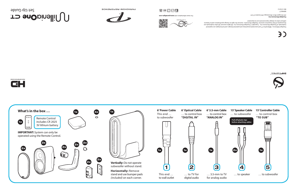 Paradigm MilleniaOne CT User Manual | 2 pages