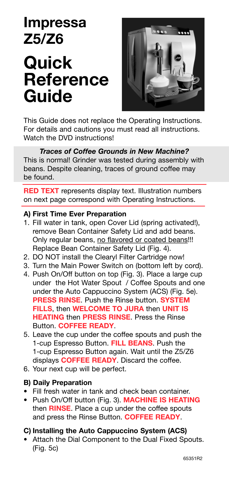 Capresso Z5 User Manual | 10 pages