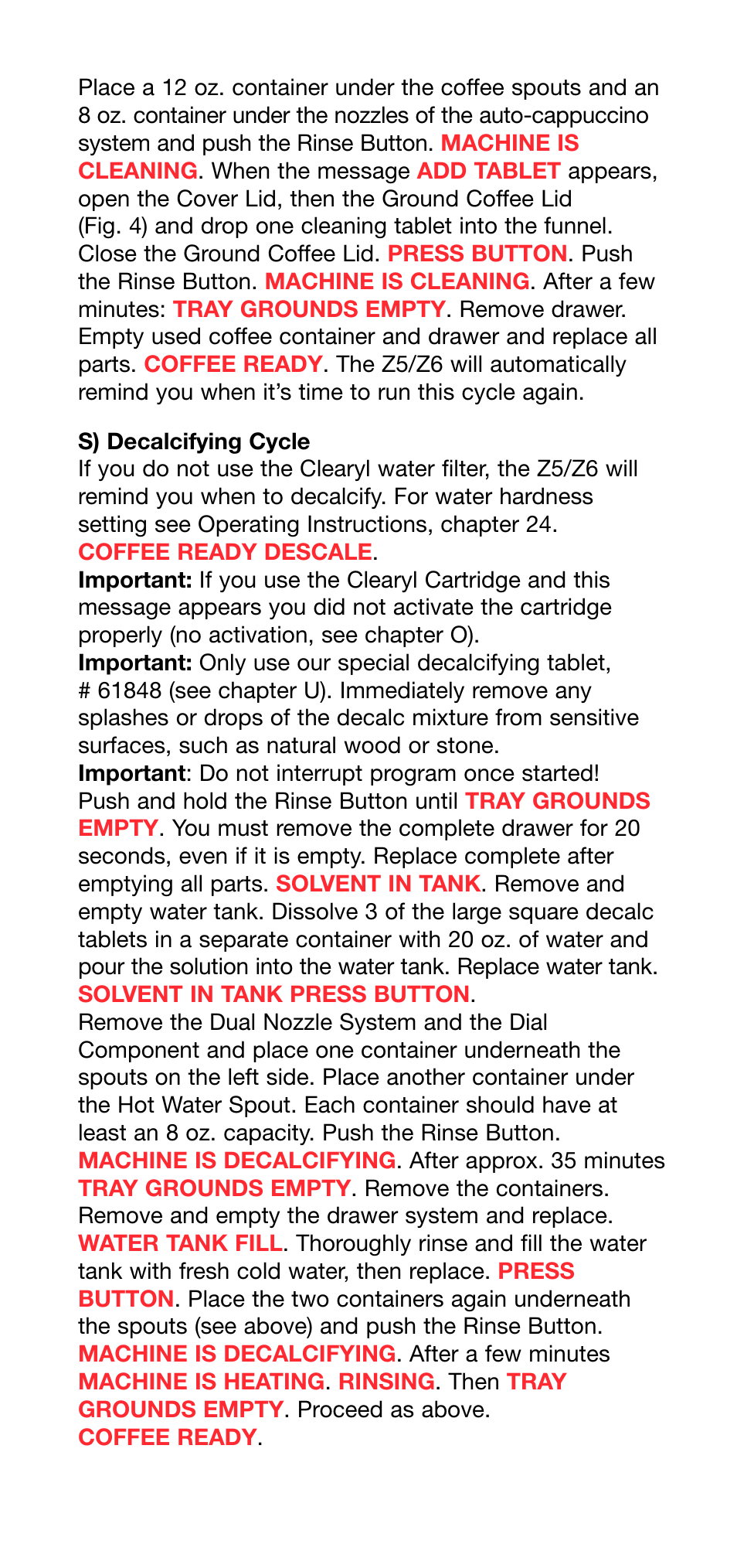 Capresso Z5 User Manual | Page 8 / 10
