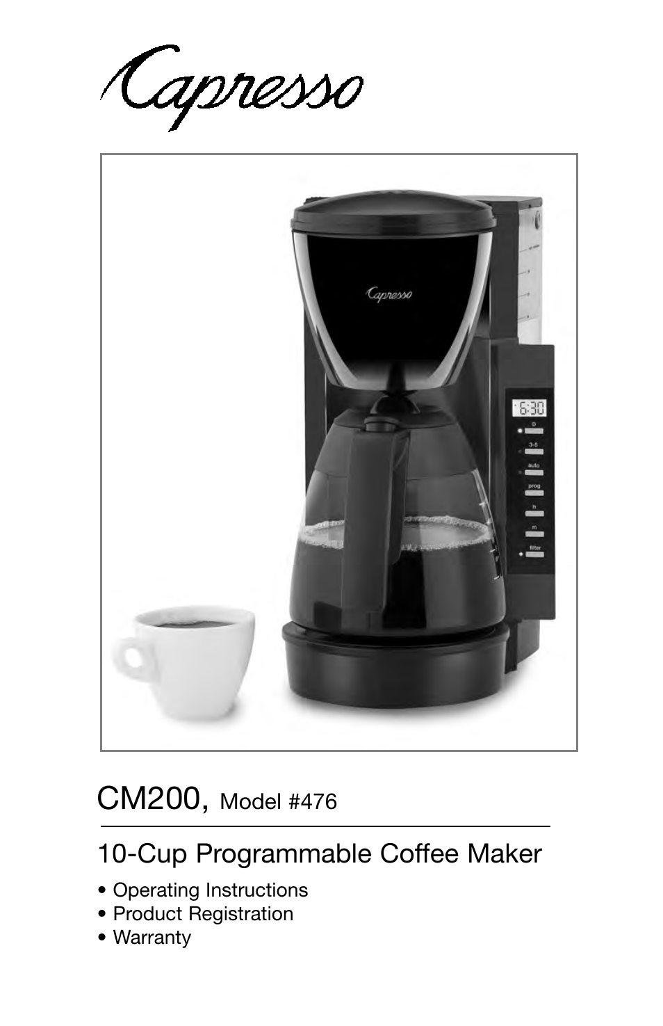 Capresso CM200 User Manual | 11 pages