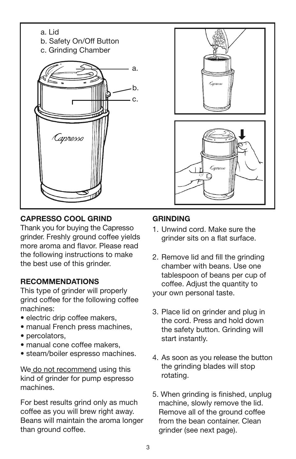 Capresso COOL GRIND 501 User Manual | Page 3 / 4