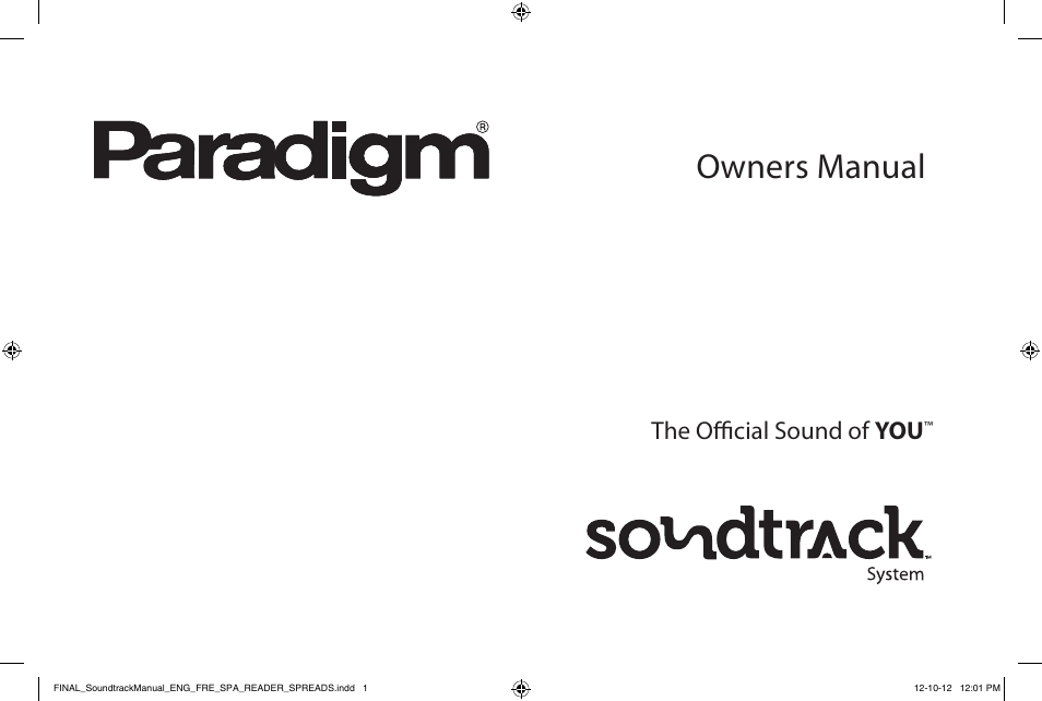 Paradigm Soundtrack System User Manual | 40 pages