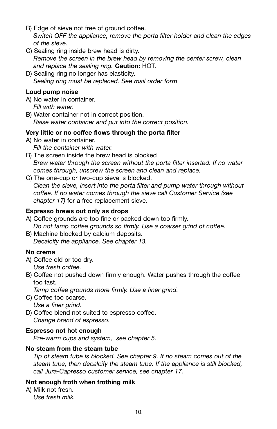 Capresso EC1OO #116 User Manual | Page 10 / 12