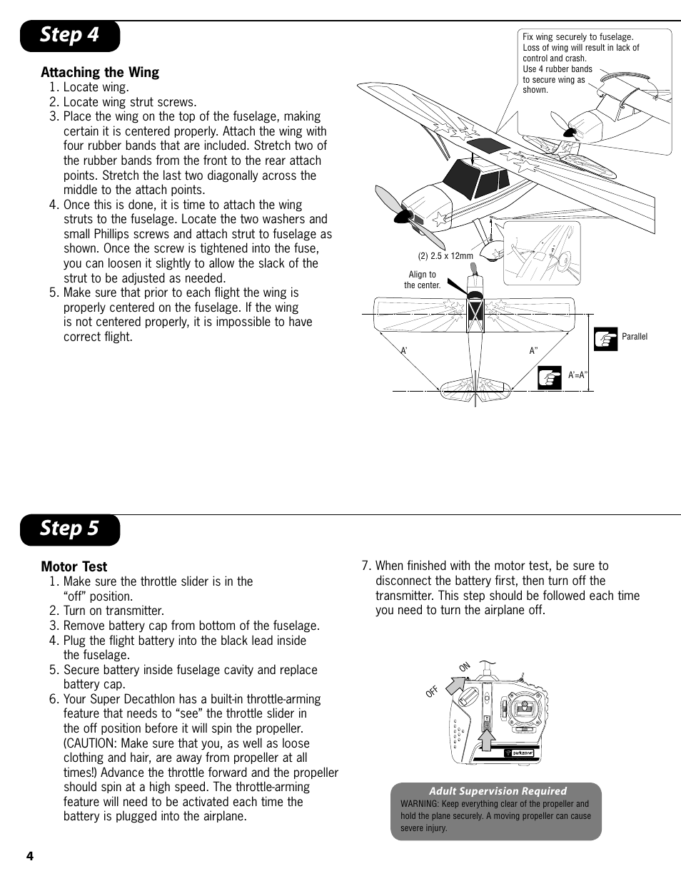 Step 5 step 4 | ParkZone PKZ1400 User Manual | Page 5 / 16