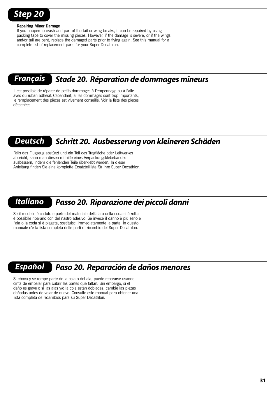 Step 20 | ParkZone PKZ1400 User Manual | Page 32 / 44