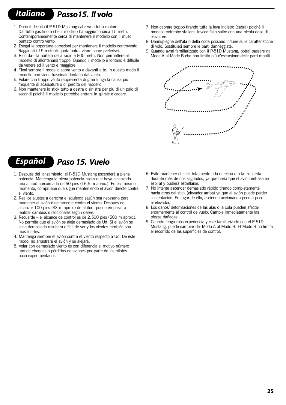 Italiano passo15. il volo español paso 15. vuelo | ParkZone PKZ1570 User Manual | Page 26 / 44