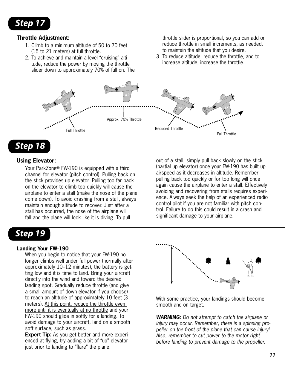 Step 17, Step 18 step 19 | ParkZone PKZ1600 User Manual | Page 11 / 18