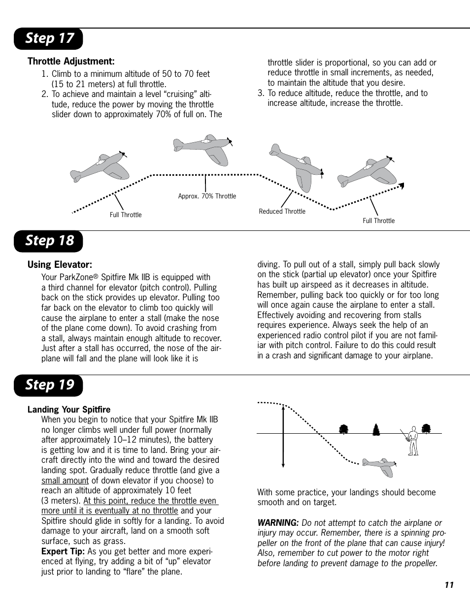 Step 17, Step 18 step 19 | ParkZone PKZ1700 User Manual | Page 11 / 20