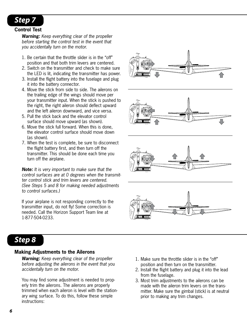 Step 7, Step 8 | ParkZone PKZ1700 User Manual | Page 6 / 20