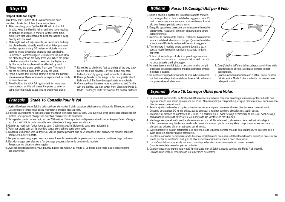 Step 16, Français stade 16. conseils pour le vol | ParkZone PKZ1700 User Manual | Page 17 / 29