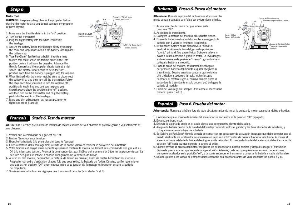 Step 6, Elev rev ail t/v system | ParkZone PKZ1700 User Manual | Page 8 / 29
