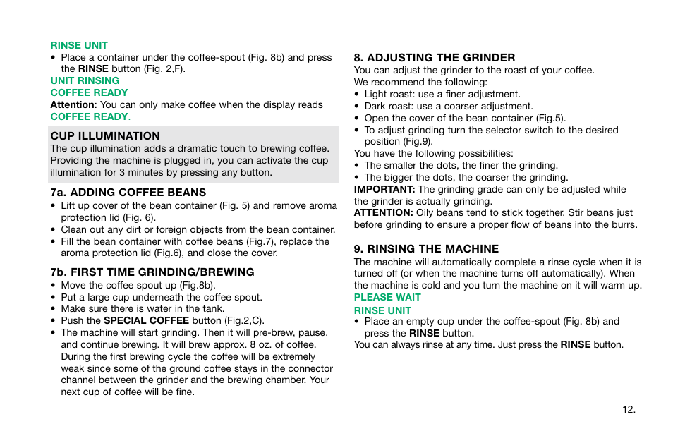 Capresso Impressa S7 User Manual | Page 12 / 29