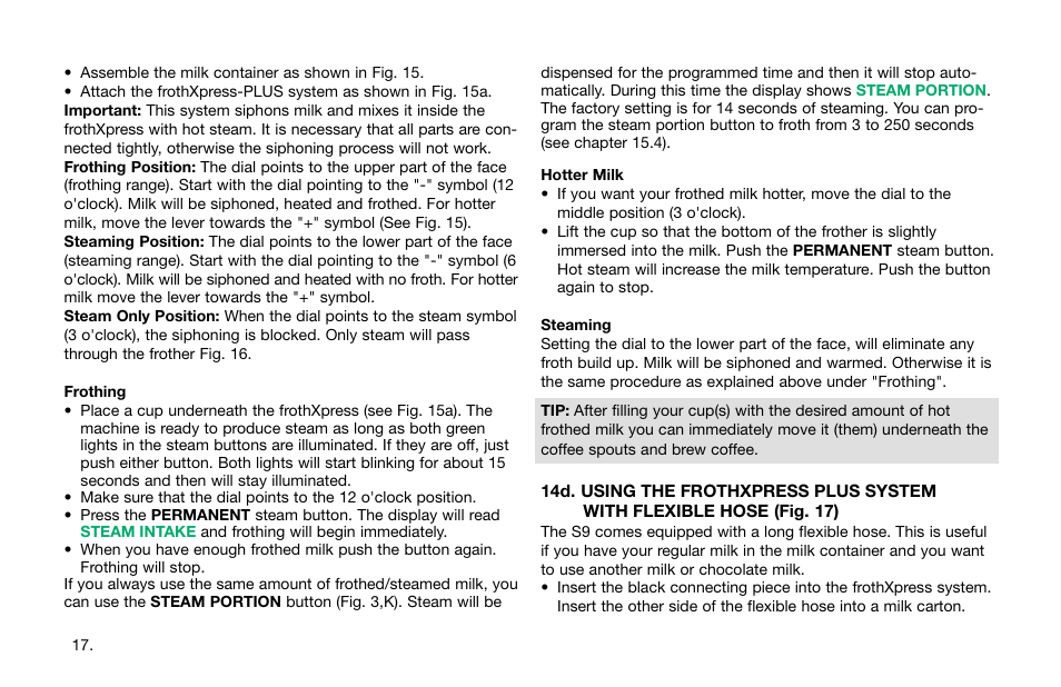 Capresso Impressa S7 User Manual | Page 17 / 29