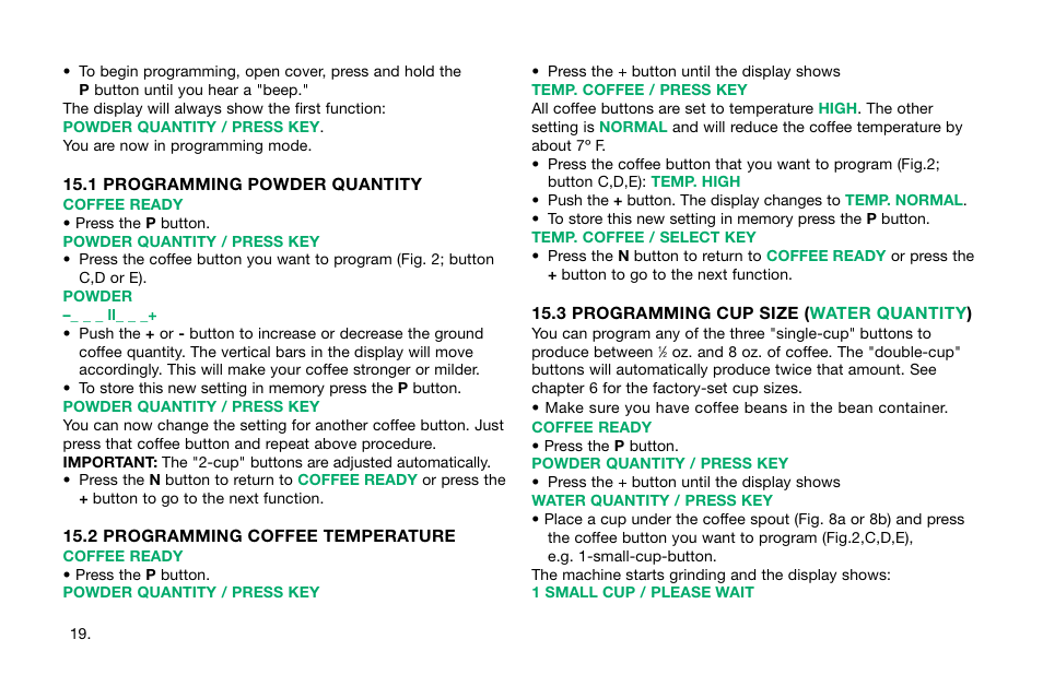 Capresso Impressa S7 User Manual | Page 19 / 29
