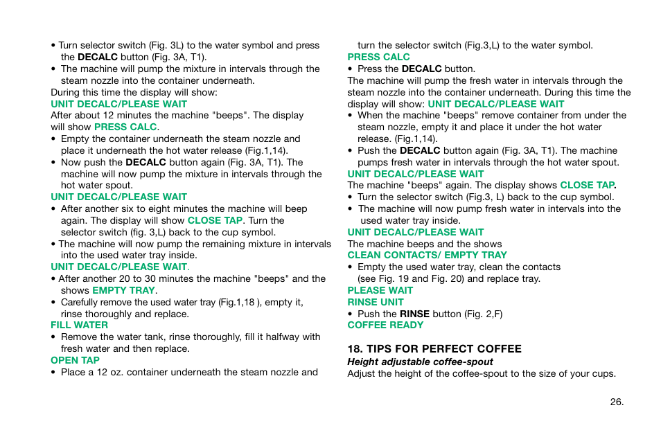 Capresso Impressa S7 User Manual | Page 26 / 29