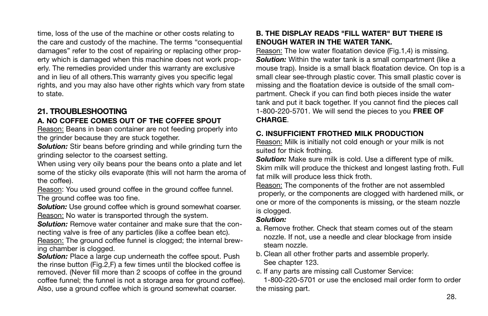 Capresso Impressa S7 User Manual | Page 28 / 29