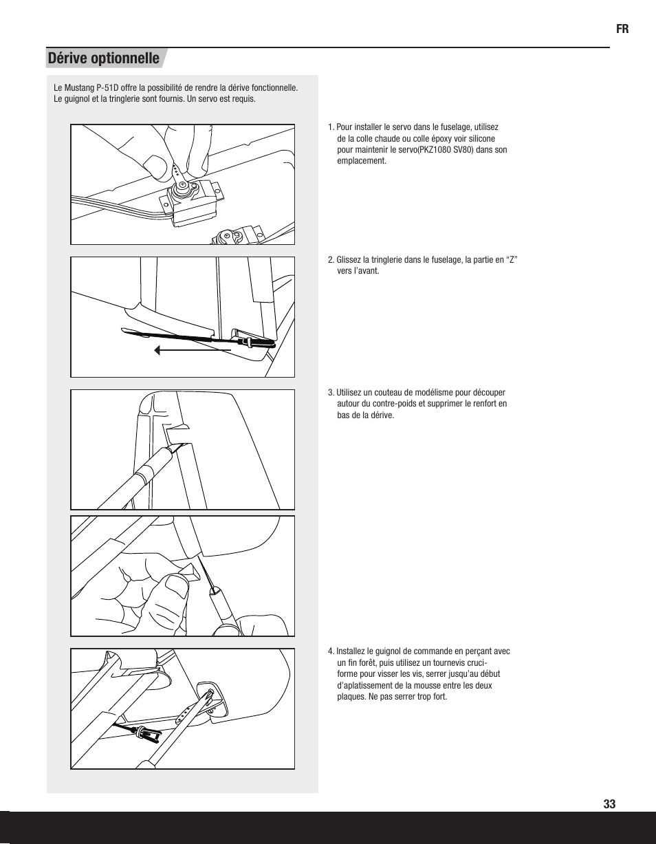 Dérive optionnelle | ParkZone PKZ2200 User Manual | Page 33 / 48