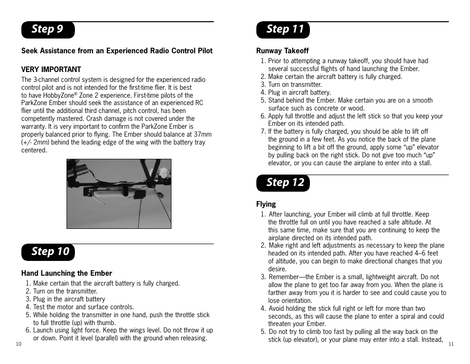 Step 9, Step 10, Step 11 | Step 12 | ParkZone PKZ3200 User Manual | Page 6 / 11