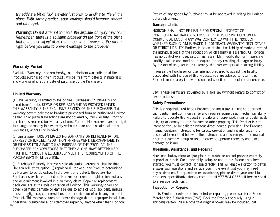 ParkZone PKZ3200 User Manual | Page 8 / 11