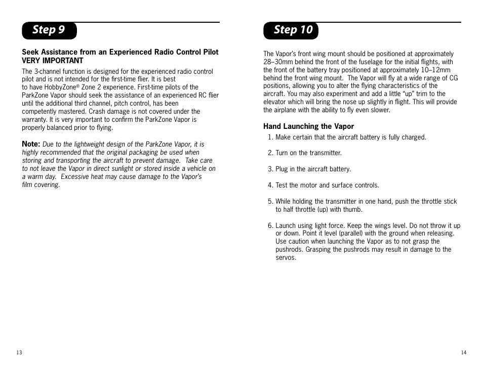 Step 9, Step 10 | ParkZone PKZ3300 User Manual | Page 7 / 12