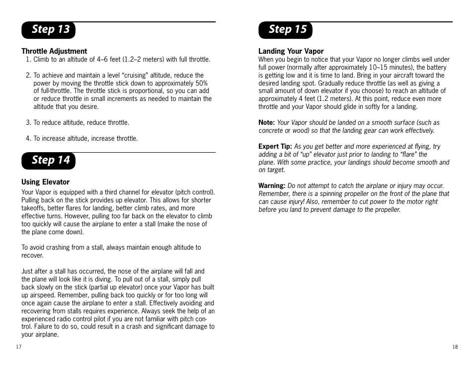 Step 15, Step 13, Step 14 | ParkZone PKZ3300 User Manual | Page 9 / 12