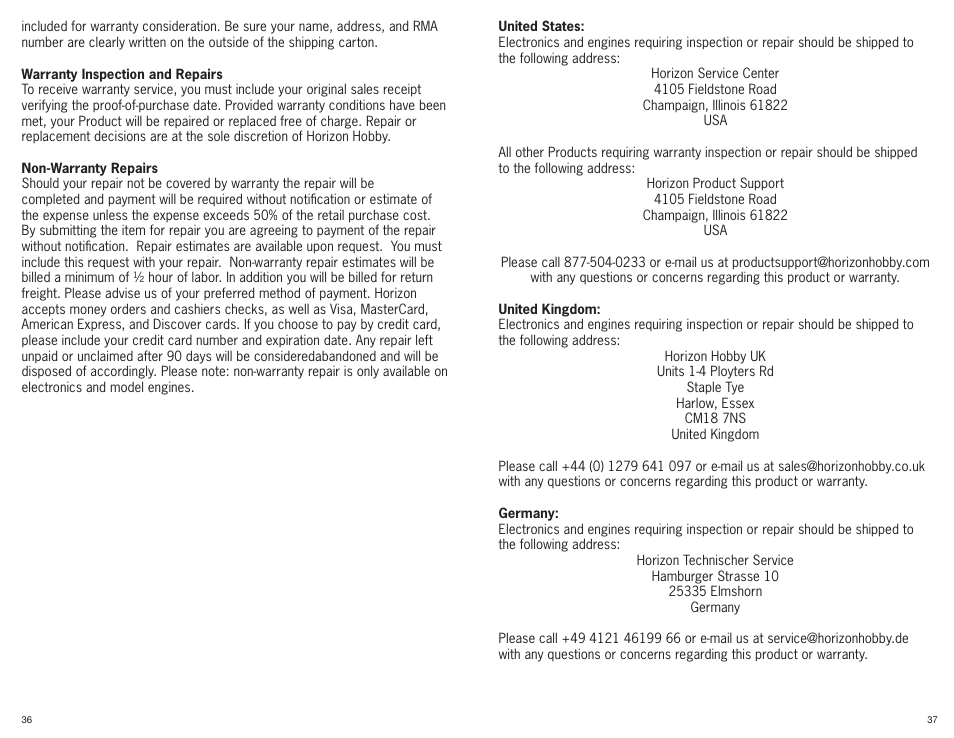 ParkZone PKZ3980 User Manual | Page 19 / 20