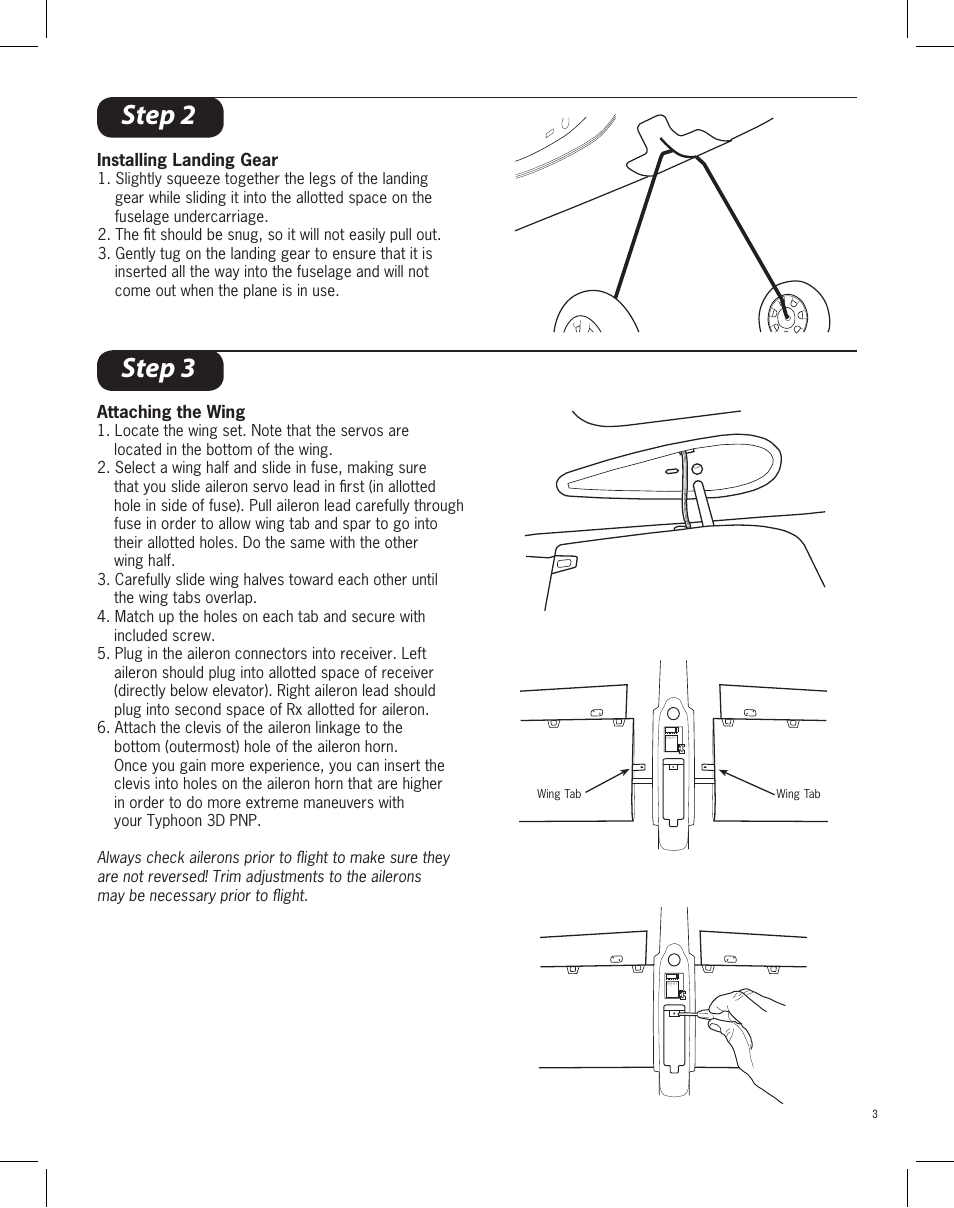 Step 2 step 3 | ParkZone PKZ4175 User Manual | Page 3 / 10